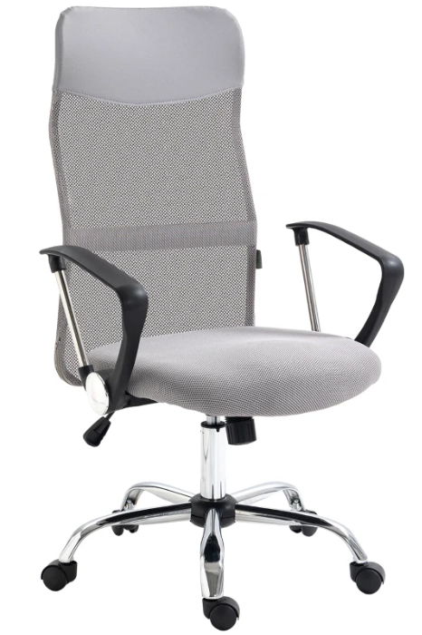 View Grey Ergonomic High Back Mesh Office Desk Chair Integral Lumber Support Deeply Padded Seat Best Home Office Chair Grey Headrest Evolve information