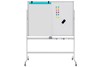 Height Adjustable Magnetic Double Sided Whiteboard with Wheels