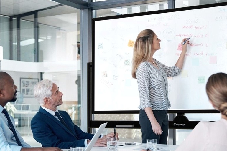 Double-Sided Magnetic Mobile Whiteboard with Magnets Pens and Eraser