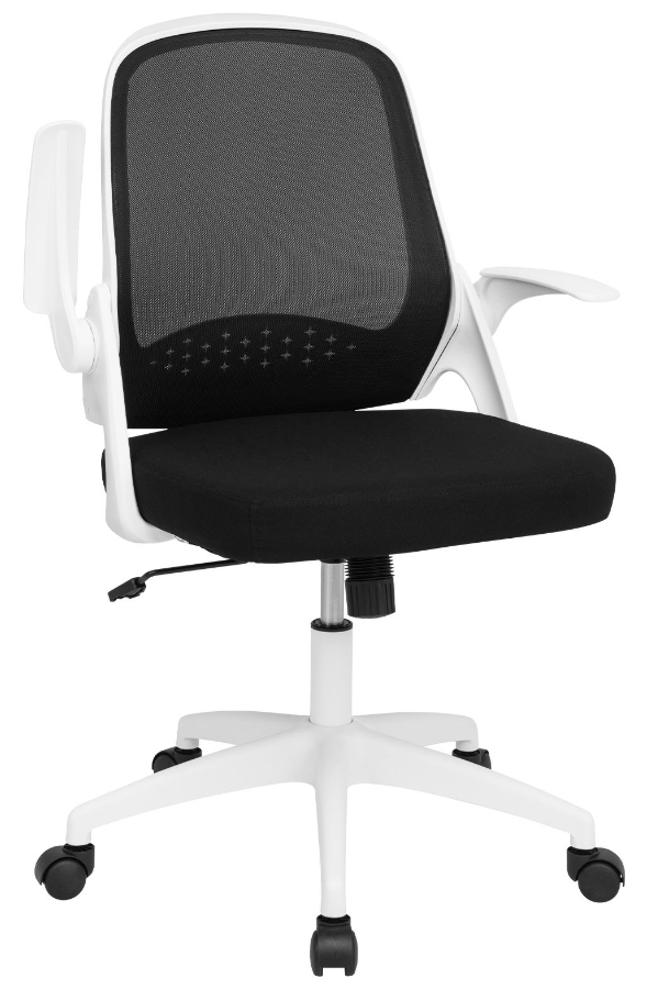 View Heavy Duty Mesh Home Office Chair Single Lever Height Back Recline Deeply Padded Seat Folding Arms Tension Control Knob Weight Tested to 1 information