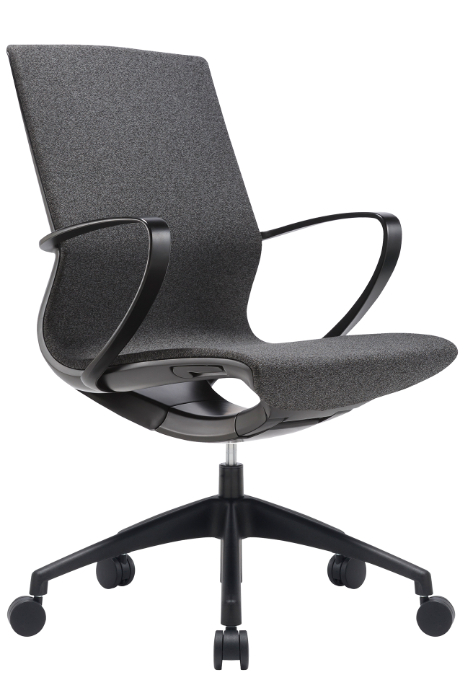 View Black Fabric Medium Back Executive Home Office Task Chair Minimalistic Design Integrated Height and Weight Activated Auto Balance Mechanism Aero information