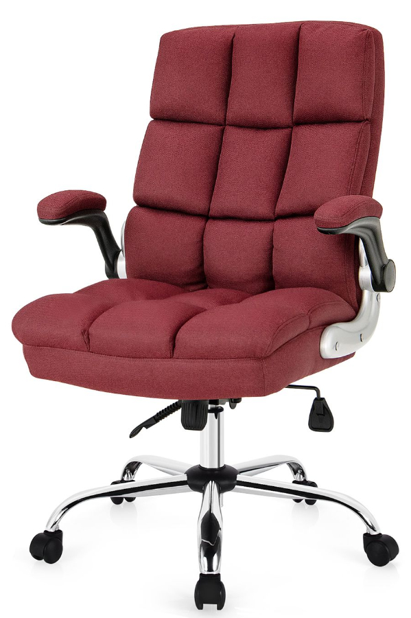 View Red Lucas High Back Executive Office Chair Weight Tested to 135kg Folding Arms Deeply Padded Seat Back And Arms information