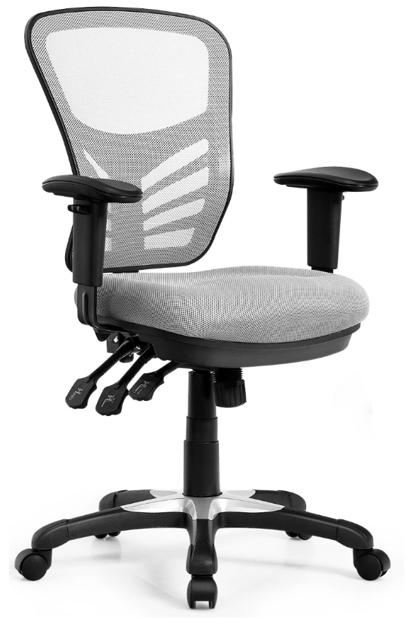 View Grey Marham Mesh Office Chair 3Paddle Control Breathable Mesh Backrest And Seat Adjustable Armrests Backrest Tilt Control Weight Tested To information