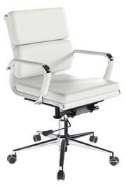 Avanti White Medium Back Chrome Office Chair