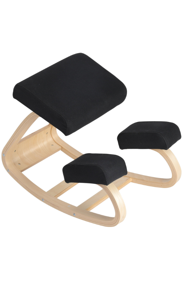 View Black Wooden Ergonomic Home Office Rocking Posture Kneeling Chair Deeply Padded Support Cushion Ergonomic Kneeling Office Stool Hardwood Frame information