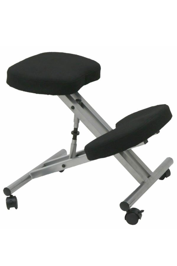 View Ergonomic Height Adjustable Kneeling Chair Deeply Padded Office Kneeling Stool Robust Adjustable Metal Frame Locking Wheels Posture Max information