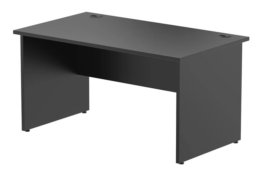 Optima Black Rectangular Panel End Desk