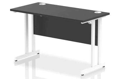 Optima Black Rectangular Cantilever Desk - 1200mm 600mm White 