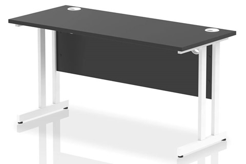 Optima Black Rectangular Cantilever Desk - 1400mm 600mm White