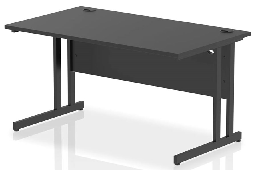 Optima Black Rectangular Cantilever Desk