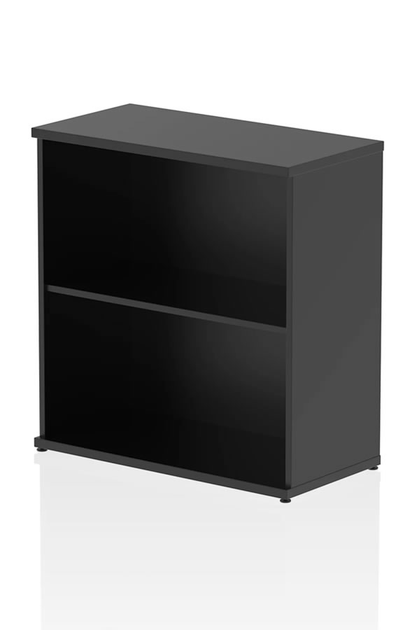 View Optima Black 800 Office Bookcase 1 Adjustable Shelf 25mm MFC Wood HeatResistant Melamine Finish 2mm ABS Protective Edges 5Year Guarantee information
