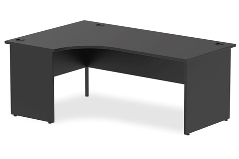 Optima Black 140cm Left Handed Panel End Crescent Desk