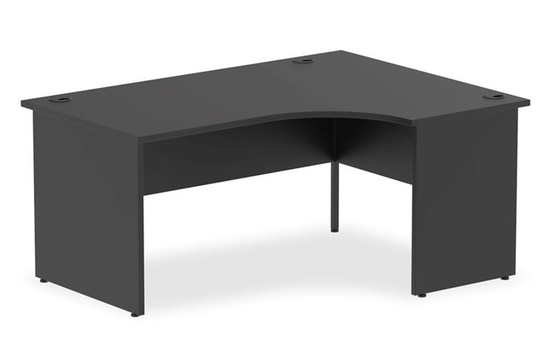 Optima Black Panel End Crescent Desk