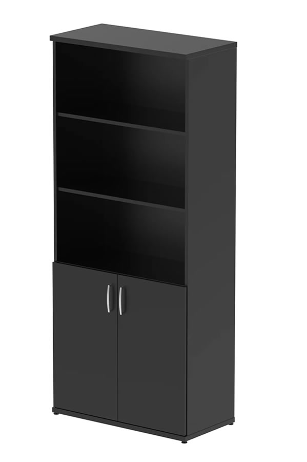 View Optima Black Open Shelf Cupboard Featuring 25mm Thick Wood Finish ABS Protective Edges Sturdy 18mm Side Walls With HeatResistant Melamine Finish information