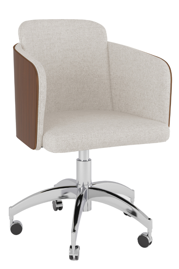 View San Francisco Walnut Fabric Office Chair Is Crafted From Robust Veneer Enhanced By A FiveStar Chrome Base That Incorporates A HeightAdjustment Mec information