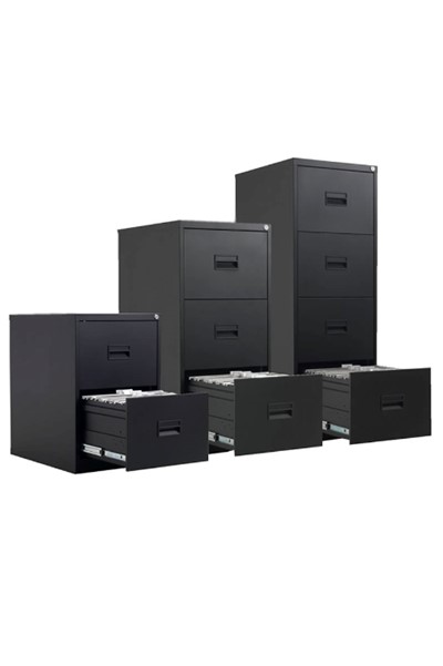 Mod Black Steel Filing Cabinets