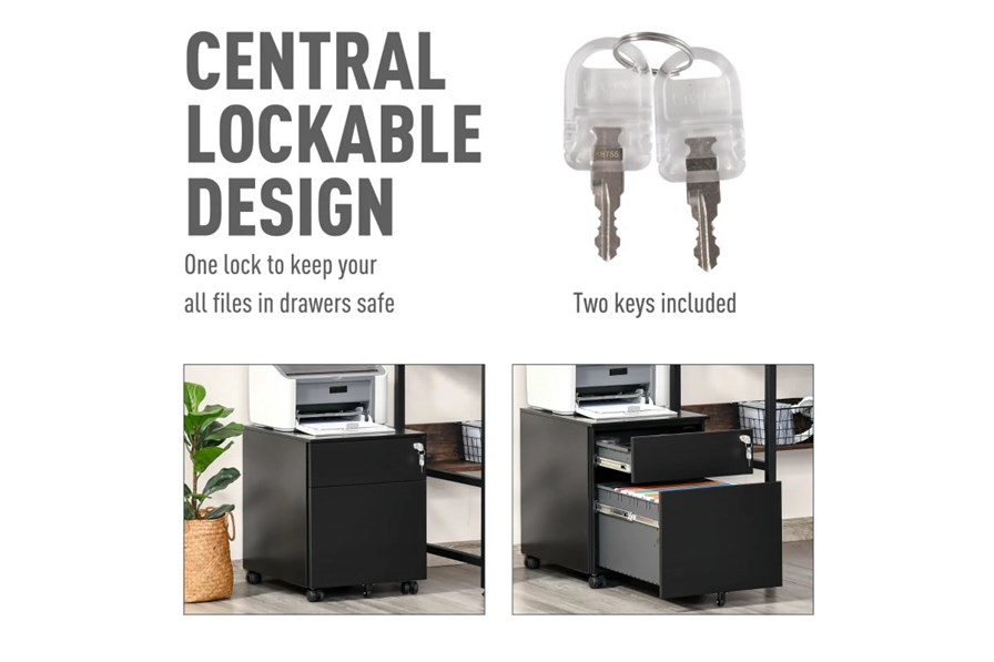 Pinch or double click to zoom Sky Steel 2 Drawer Mobile Pedestal