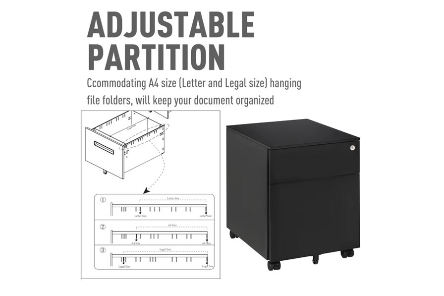 Pinch or double click to zoom Sky Steel 2 Drawer Mobile Pedestal