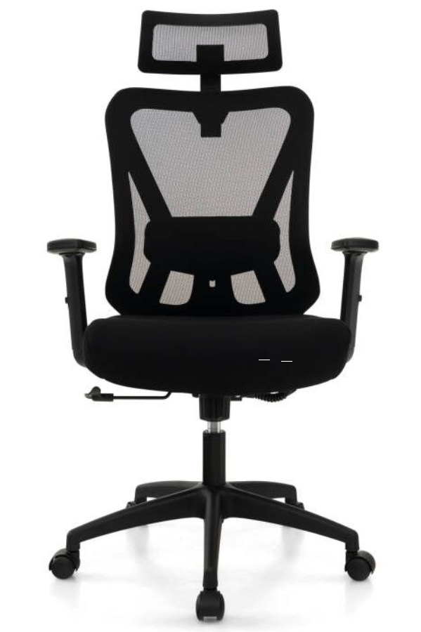 View Henrick Ergonomic HeavyDuty Black Mesh Office Chair 4D Lumbar Support 3D Headrest Breathable Mesh Back Padded Fabric Seat Tested to 150kg information