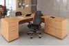 Price Point Beech Cantilever Crescent Desk