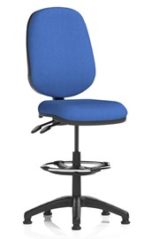 Blue Upholstered Draughtsman Chair