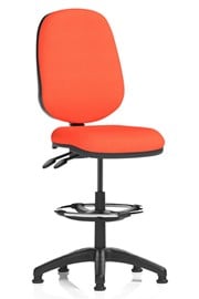 Orange Upholstered Draughtsman Chair