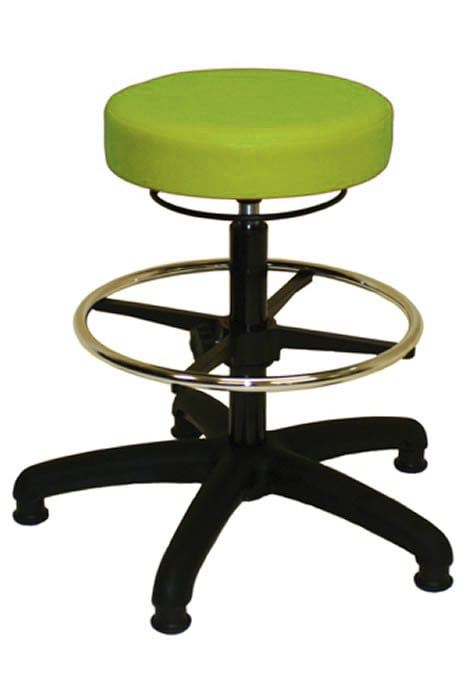 View Citrus Green Anatomic Vinyl D Ring Stool Adjustable Height Wiped Clean information