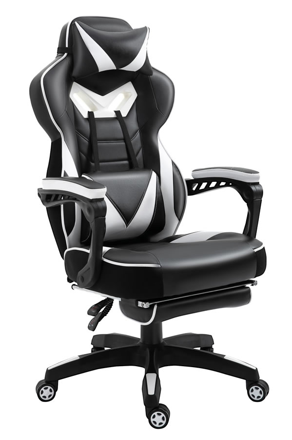View BlackWhite Leather Phoenix Gaming Chair information