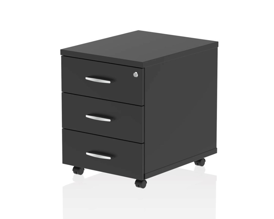 Optima Black 3 Drawer Mobile Pedestal