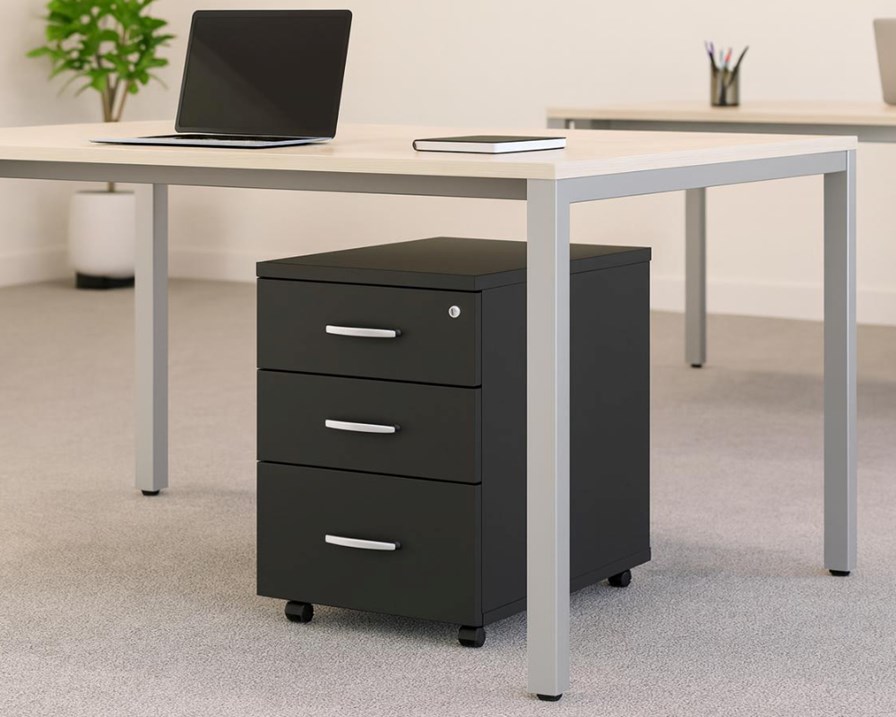 Optima Black 3 Drawer Mobile Pedestal