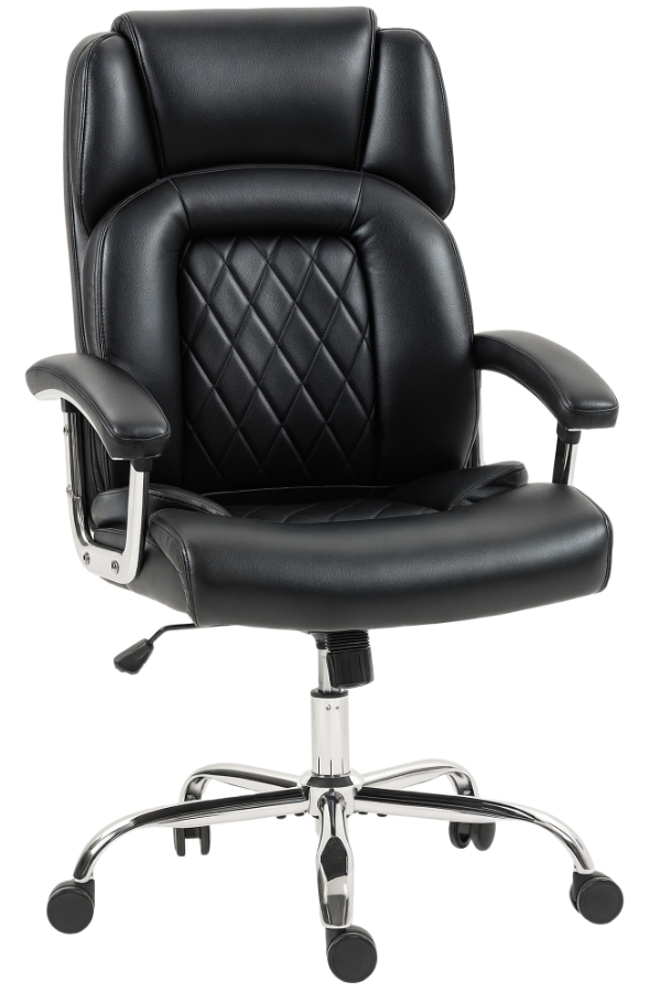 View Fortis HeavyDuty Black PU Leather Bariatric Office Chair 180kg Weight Capacity Sculpted Backrest With Integrated Headrest SprungLoaded Seat information