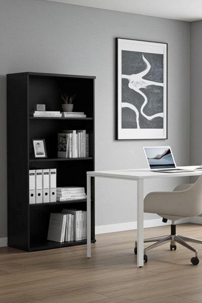 Optima Black 1600 Office Bookcase