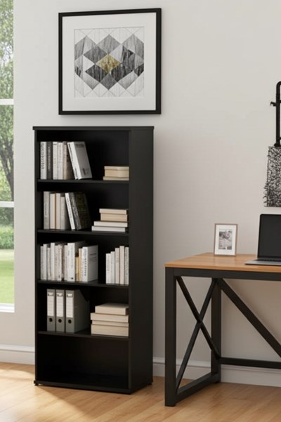 Optima Black 2000 Office Bookcase