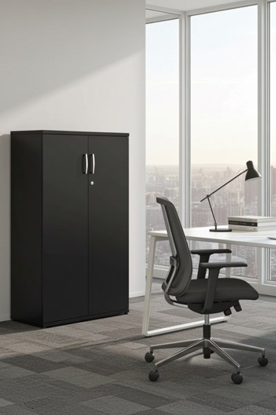 Optima Black Tall Office Cupboard