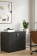 Optima Black Desk High Office Cupboard