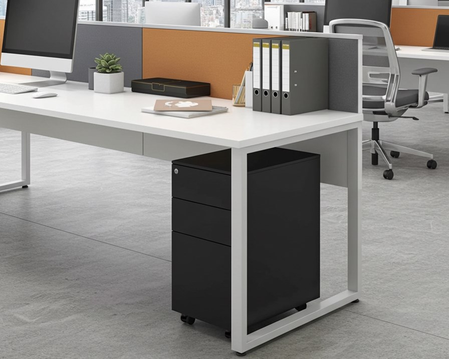 Optima Black Slimline Steel Mobile Pedestal