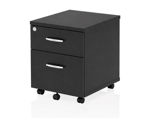 Optima Black 2 Drawer Mobile Pedestal