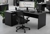 Optima Black Panel End Crescent Desk