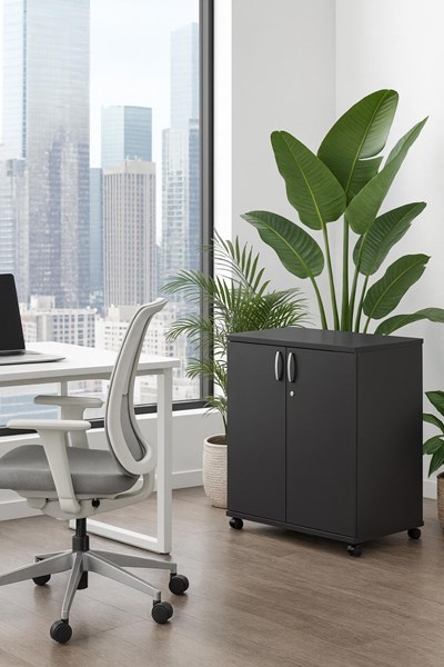 Optima Black Mobile Cupboard