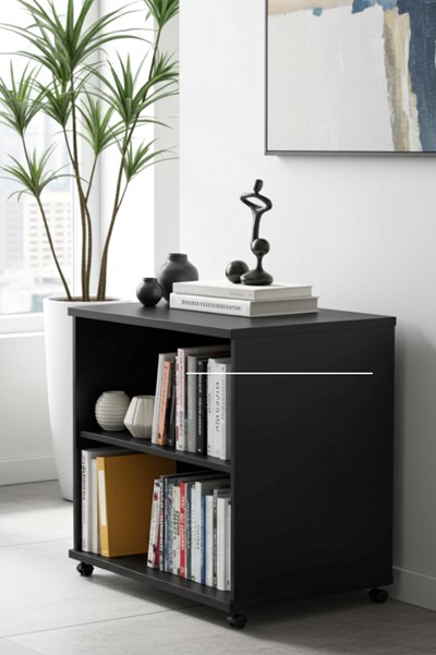 Optima Black Mobile Bookcase