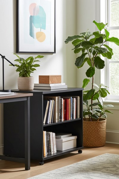 Optima Black Mobile Bookcase