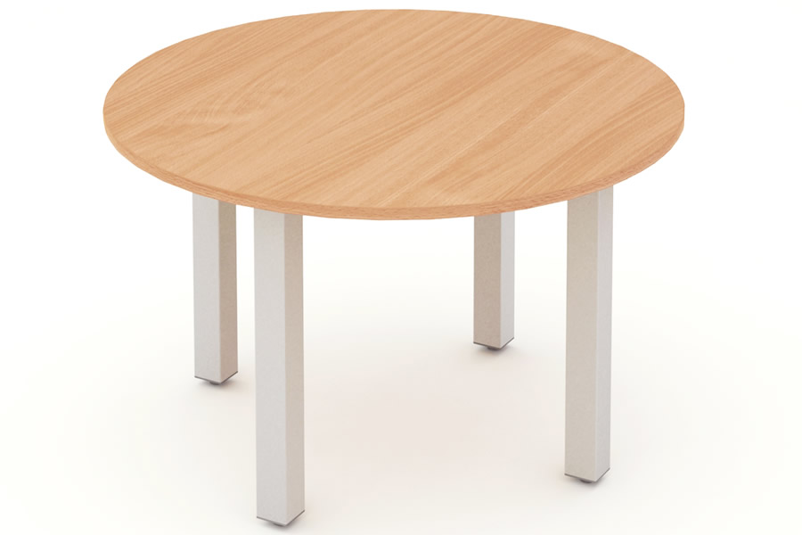 Price Point Beech Round Meeting Table Silver Leg