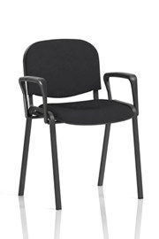 Black Fabric Stackable Conference Chair With Arms