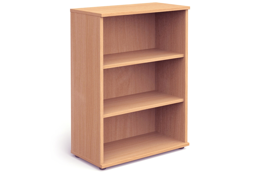 View Medium Height Open Bookcase With Two Adjustable Shelves In Beech Finish For Home Office Study 120cm Tall Levelling Feet Holds A4 Folders information