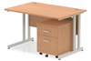Norton Oak Straight Desk And Pedestal
