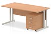 Norton Oak Straight Desk And Pedestal