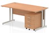 Norton Oak Straight Desk And Pedestal