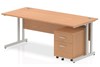 Norton Oak Straight Desk And Pedestal