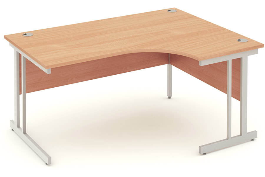 View Beech L Shaped Corner Cantilever Desk Left Right Handed 2 Sizes Price Point information