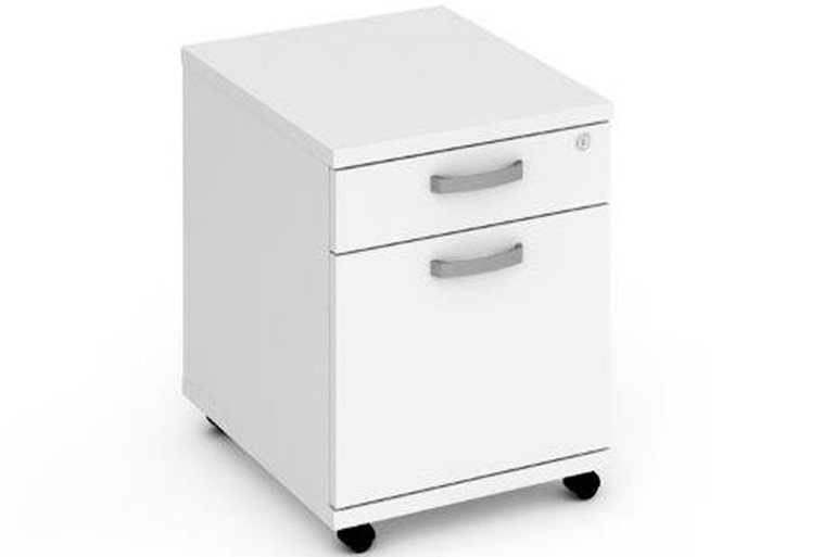 Polar White 2 Drawer Mobile Pedestal